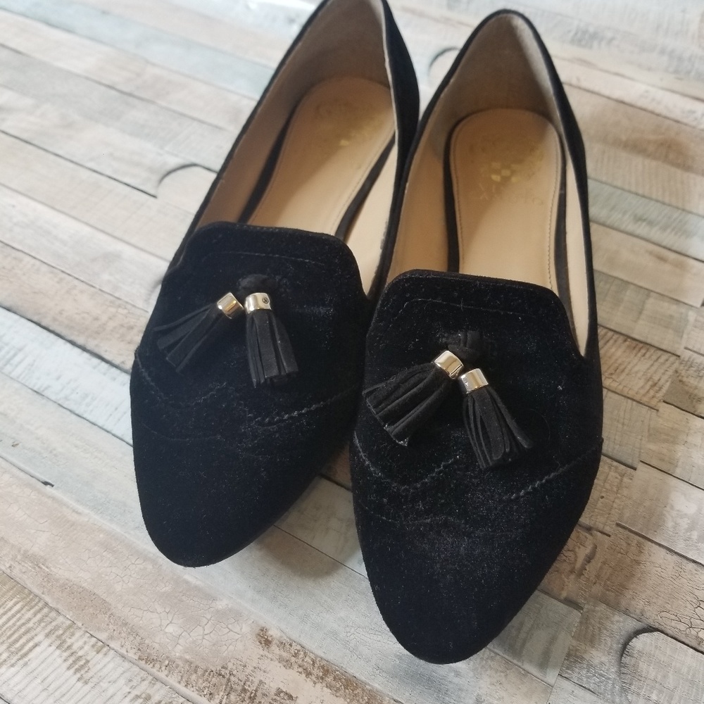Vince Camuto Black loafer velvet oxford flats